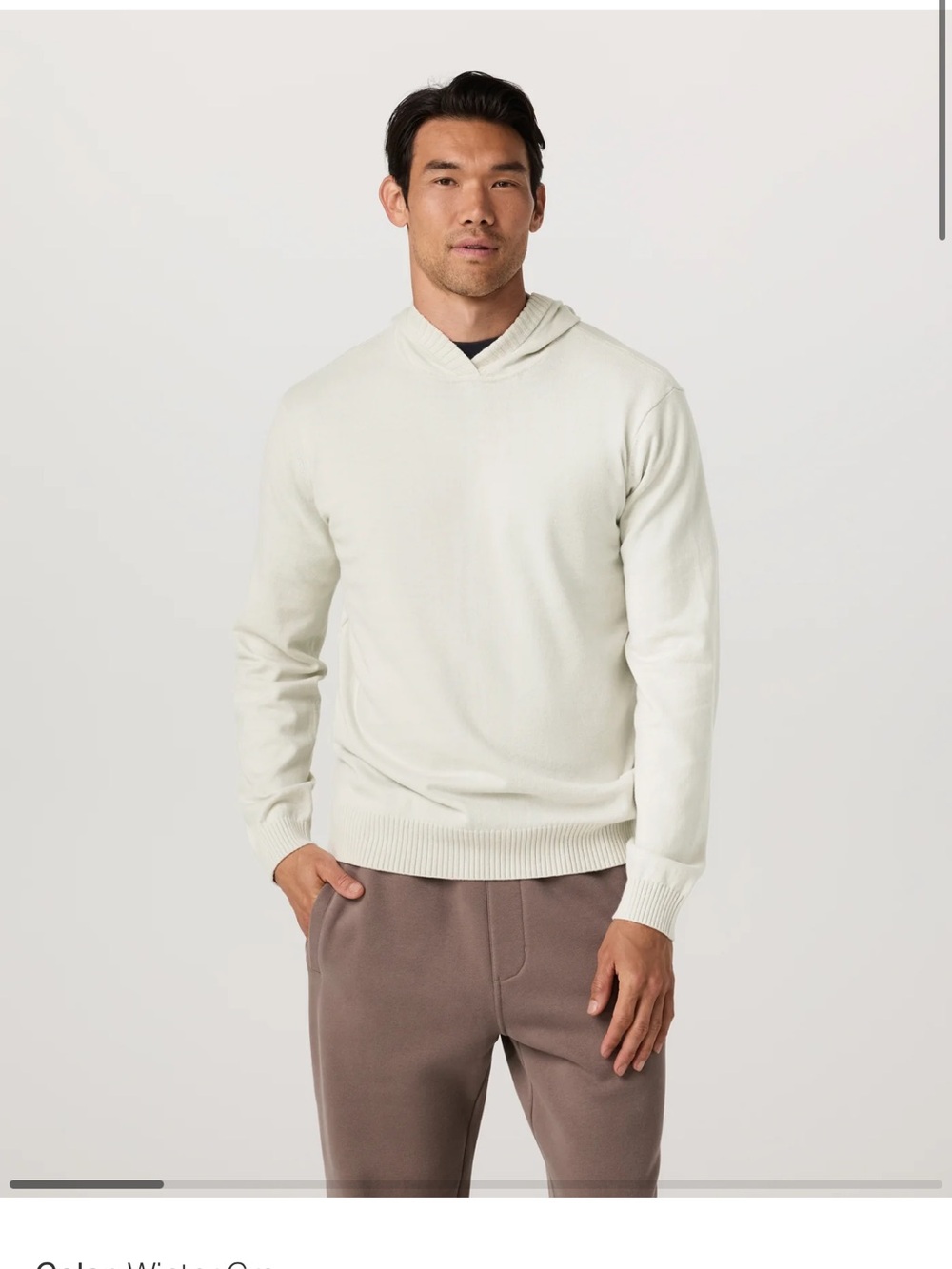 Vuori Fluent Sweater Hoodie Pullover Cotton Cashmere Blend Winter Grey Medium